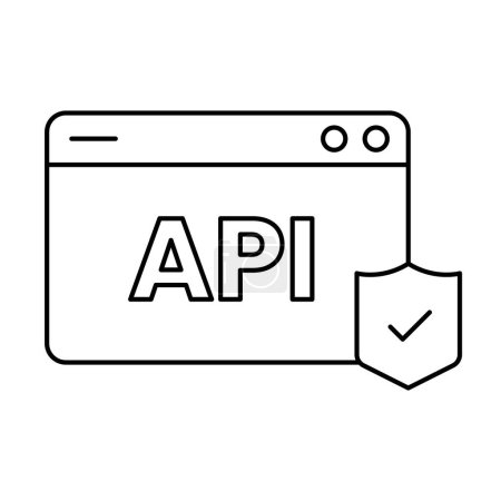 Puntos finales de API seguros con el icono de seguridad de API, implementando medidas para autenticar usuarios, validar solicitudes y prevenir abusos y ataques de API.