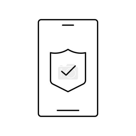 Sichere Mobilgeräte mit dem mobilen Sicherheitssymbol, Umsetzung von Maßnahmen zum Schutz von Smartphones und Tablets vor Malware, Datenverletzungen und unbefugtem Zugriff.