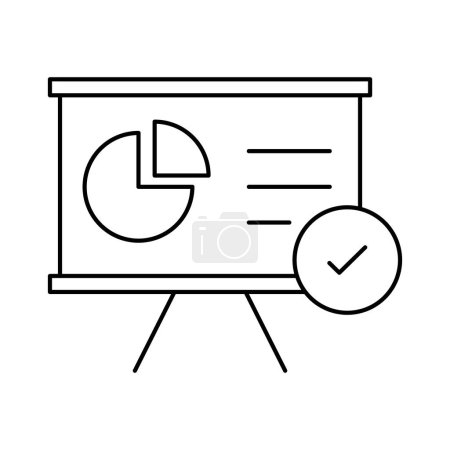 Illustration for Assess security knowledge with the presentation test icon, conducting tests and evaluations to gauge understanding and proficiency in security concepts and practices. - Royalty Free Image