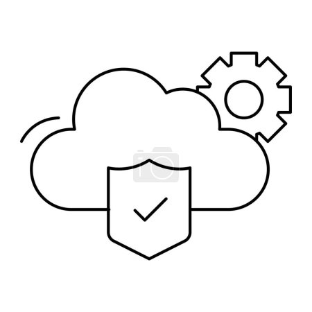 Illustration for Ensure cloud security with the CASB icon, enforcing policies and controls to protect data and applications across cloud environments. - Royalty Free Image