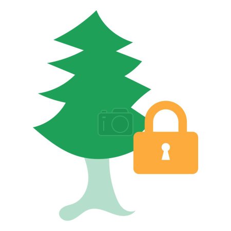 Illustration for Address climate change by locking away carbon with this icon, symbolizing efforts to capture and store carbon dioxide to mitigate its impact on the environment. - Royalty Free Image