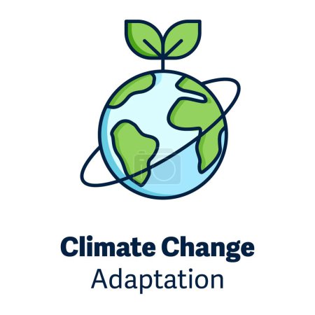 Téléchargez les illustrations : Mettre en œuvre des stratégies d'adaptation au changement climatique pour s'adapter aux conditions environnementales changeantes, atténuer les impacts du changement climatique et renforcer la résilience. - en licence libre de droit