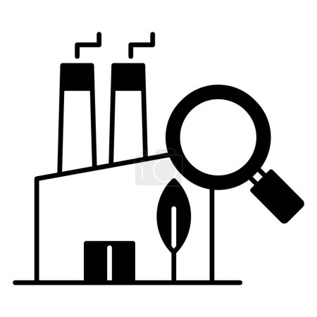 Pollution Analysis Illustrative Icon. Assessing Environmental Contamination and Impact. Editable Stroke and color.