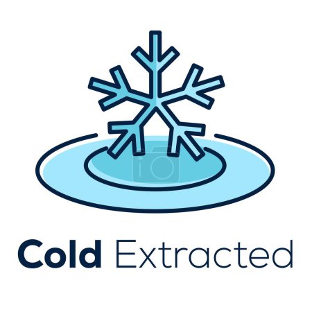 Simbolizar la pureza y frescura de los productos obtenidos a través del proceso de extracción en frío con un icono dedicado, destacando los beneficios del método.
