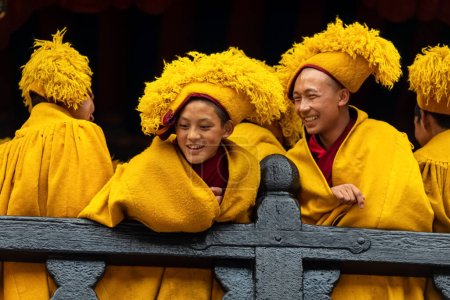 Photo for Monks at the Buddhist monastery in Tibet, 8-2019. High quality photo - Royalty Free Image