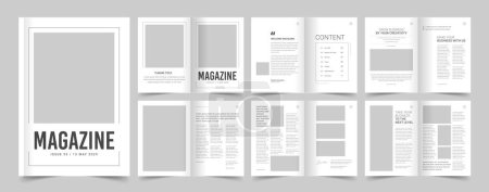 Illustration for Black and White Magazine Template - Royalty Free Image