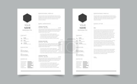 Photo for Modern Resume Template, Resume, and Cover Letter Layout Vector Template - Royalty Free Image