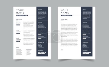Photo for Creative CV resume templates, multipurpose resume design, a4 resume - Royalty Free Image
