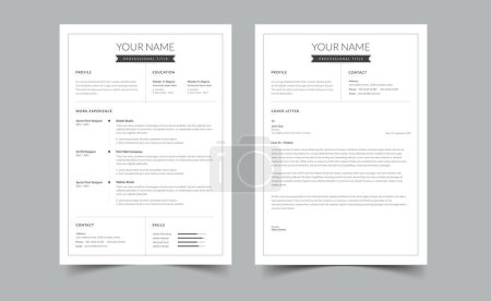Photo for Modern Resume Template, Resume and Cover Letter Layout Vector Template - Royalty Free Image