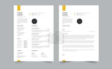 Photo for Clean Resume Layout, Minimalist resume cv template, Resume design template - Royalty Free Image