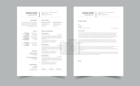 Photo for Minimalist Resume Layout, Resume and Cover Letter, a4 resume - Royalty Free Image