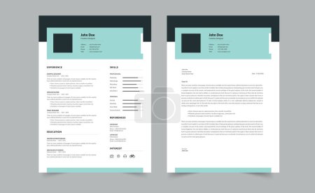 Photo for Elegant resume template, Minimalist Resume and Cover Letter Set - Royalty Free Image