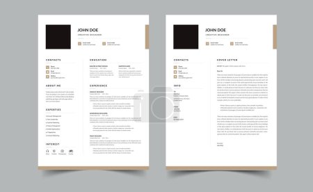 Photo for Beautiful Resume template, Creative cv template vector minimalist - Royalty Free Image