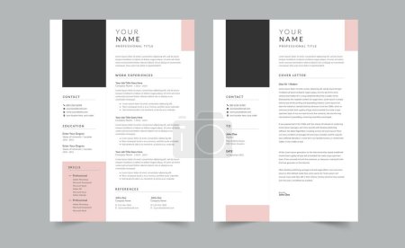 Photo for Modern Resume Template, Resume and Cover Letter Layout Vector Template - Royalty Free Image