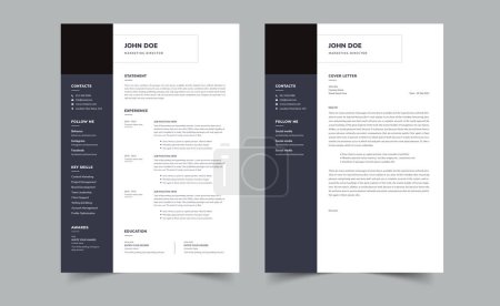Photo for Resume and Cover Letter, Minimalist resume cv template - Royalty Free Image