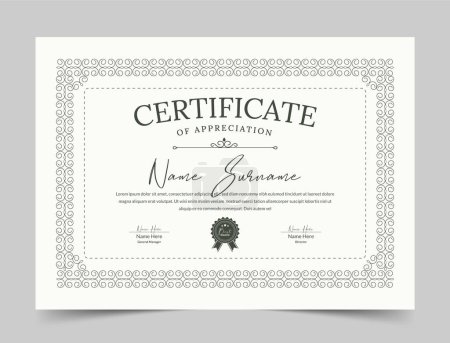 Photo for Clean Certificate of Appreciation template, Cool geometric design, certificate of achievement template - Royalty Free Image