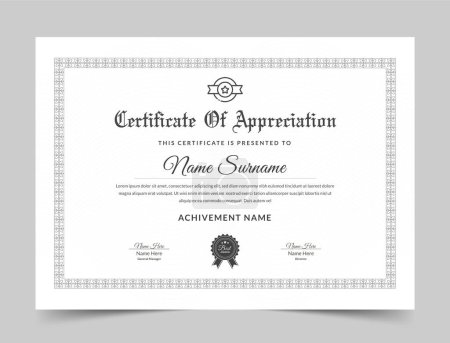 Photo for Clean Certificate of Appreciation template, Cool geometric design, certificate of achievement template - Royalty Free Image