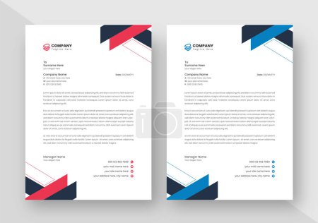 Photo for Abstract Letterhead Design Template, Vector Letterhead, Print Ready, Business style letter head templates - Royalty Free Image