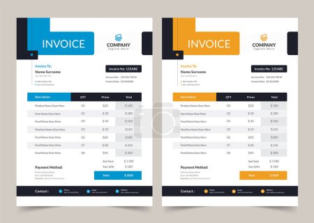 Photo for Minimal Invoice template Layout - Royalty Free Image