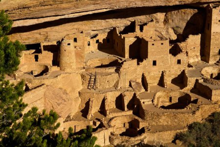 Téléchargez les photos : Ruines amérindiennes Mesa Verde construites dans une falaise. Palais de la falaise. - en image libre de droit