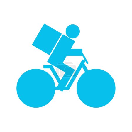 Téléchargez les illustrations : Bike delivery order logo. Vector icon design. Blue isolated illustration. - en licence libre de droit
