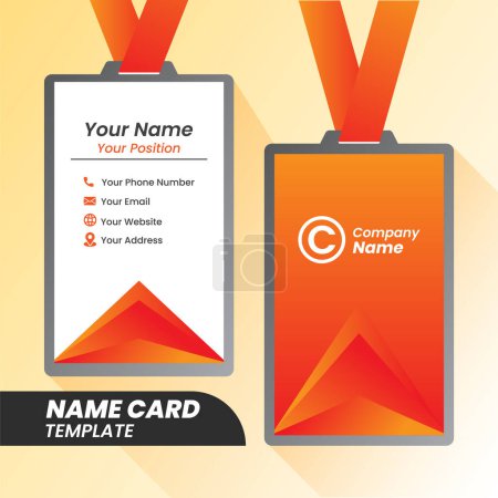 Téléchargez les illustrations : Design moderne de la carte Corporate Name. double face Modèle de conception de carte de nom - en licence libre de droit
