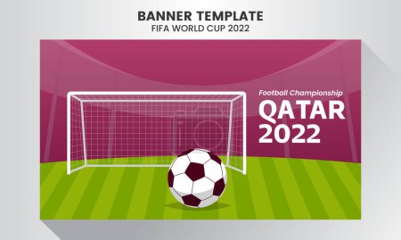 Illustration for Banner on the theme of world championship in qatar 2022 - Royalty Free Image