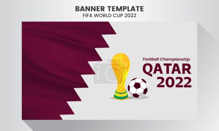 Illustration for Football world cup background for banner, soccer championship 2022 in qatar - Royalty Free Image