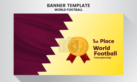 Illustration for First place Football world cup background for banner, soccer championship - Royalty Free Image