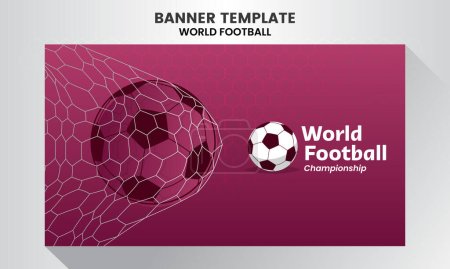 Téléchargez les illustrations : Bannière sur le thème violet du championnat du monde de football - en licence libre de droit