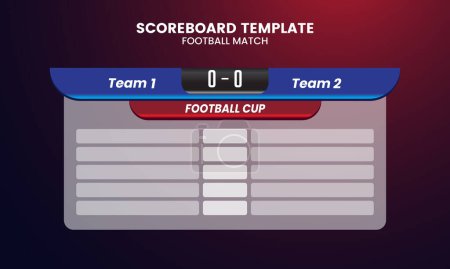 Illustration for Modern Football scoreboard and global stats broadcast graphic soccer template - Royalty Free Image