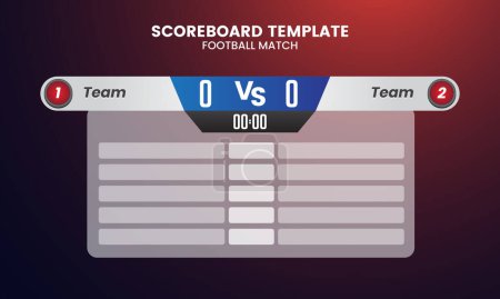Illustration for Scoreboard broadcast graphic template for sport soccer  football - Royalty Free Image
