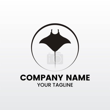 Ilustración de Inspiradora silueta minimalista stingray logotipo plantilla - Imagen libre de derechos