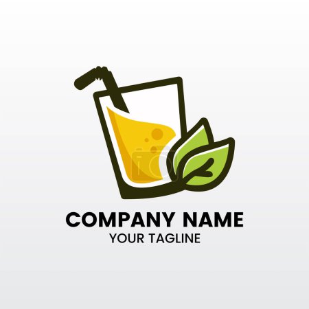 Illustration for Minimalist inspiring drink juice logo template - Royalty Free Image