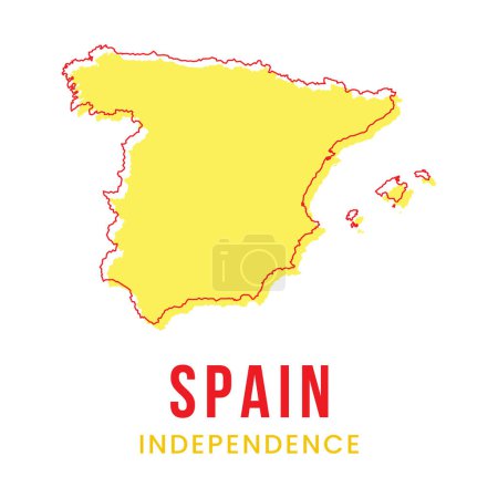 Illustration for Outline Map of Spain Vector Design Template. - Royalty Free Image