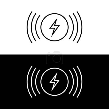 Illustration for Wireless charging pictogram icon vector - Royalty Free Image