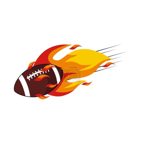 Vector illustration of burning american football ball