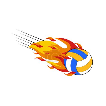 Ilustración de Ilustración vectorial de voleibol con forma de llama simple. Ideal para pegatina, calcomanía, logotipo deportivo y cualquier tipo de decoración - Imagen libre de derechos