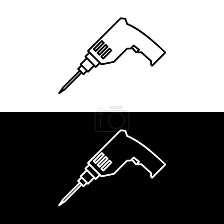 Electric Hand Drill vector outline icon, high quality linear Electric Drill can be used web and mobile