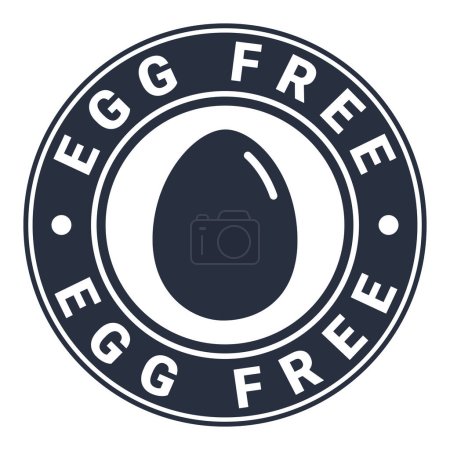 Ilustración de Gris oscuro aislado huevo libre sello redondo etiqueta vector ilustración - Imagen libre de derechos