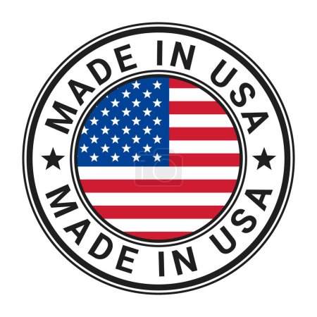Made In USA Stempelaufkleber mit Vektor-Abbildung