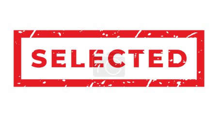 Grunge rojo Seleccionado sello aislado etiqueta vector ilustración