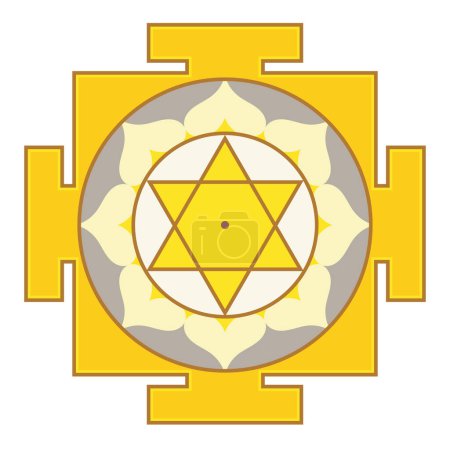 Illustration for Jupiter Yantra.  Stimulate luck, faith, courage, the gaining of inner knowledge.  Vector illustration - Royalty Free Image