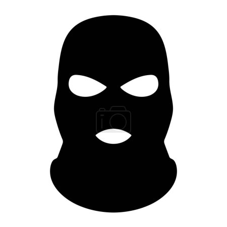 Illustration for Black Terrorist Mask icon, logo, sticker vector template - Royalty Free Image