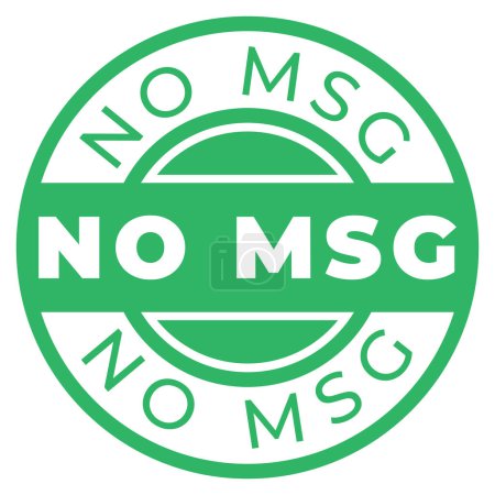 Verde No MSG aislado sello redondo, etiqueta engomada, signo vector ilustración