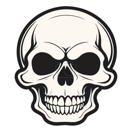 Illustration for Human Skull art, icon, logo, vector silhouette - Royalty Free Image
