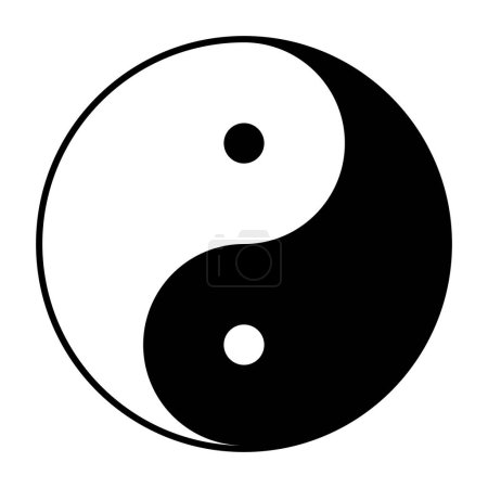 Ilustración de Plano aislado Yin Yang símbolo vector ilustración - Imagen libre de derechos