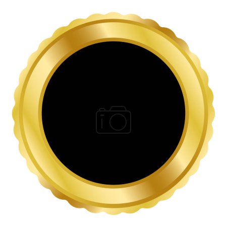 Illustration for Gold isolated rubber medal, sticker, sign vector template - Royalty Free Image