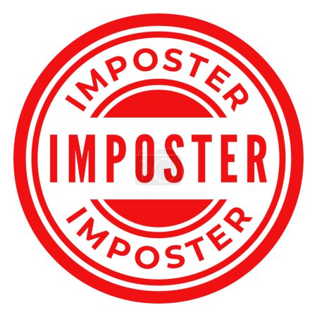 Imposteur rouge isolé rond timbre, autocollant, illustration vectorielle signe