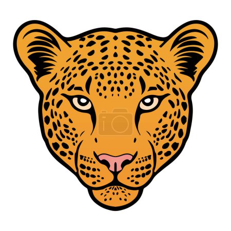 Illustration vectorielle de tête de léopard de couleur isolée